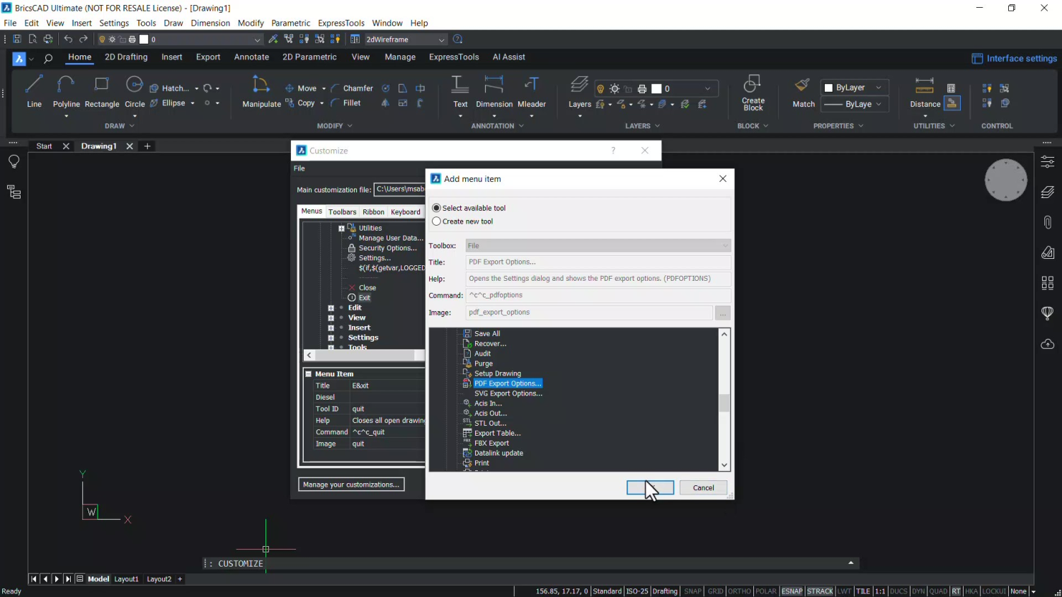 How to customize Menus, Toolbars, and Ribbon in BricsCAD® - Excel ...